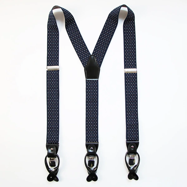 Wholesale Custom Black Elastic 3 Clips Men's Wedding Suspenders for Men