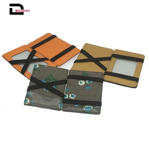  Men's Minimalist  Leather Magic Money Clip Wallet  RFID card holder