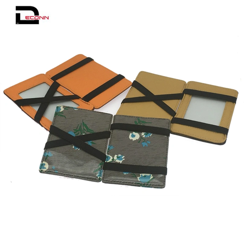  Men's Minimalist  Leather Magic Money Clip Wallet  RFID card holder