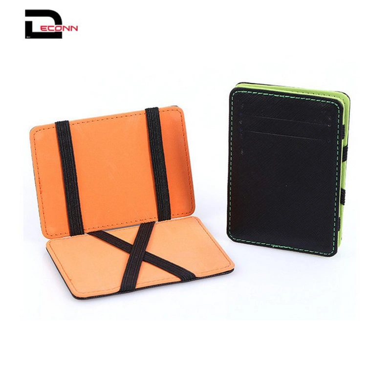  Men's Minimalist  Leather Magic Money Clip Wallet  RFID card holder