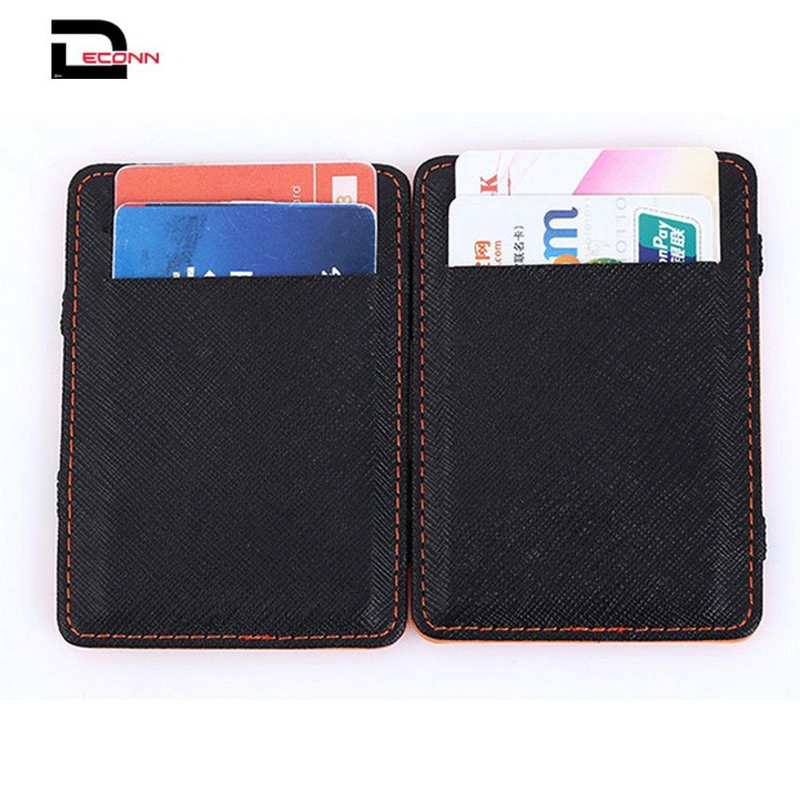  Men's Minimalist  Leather Magic Money Clip Wallet  RFID card holder