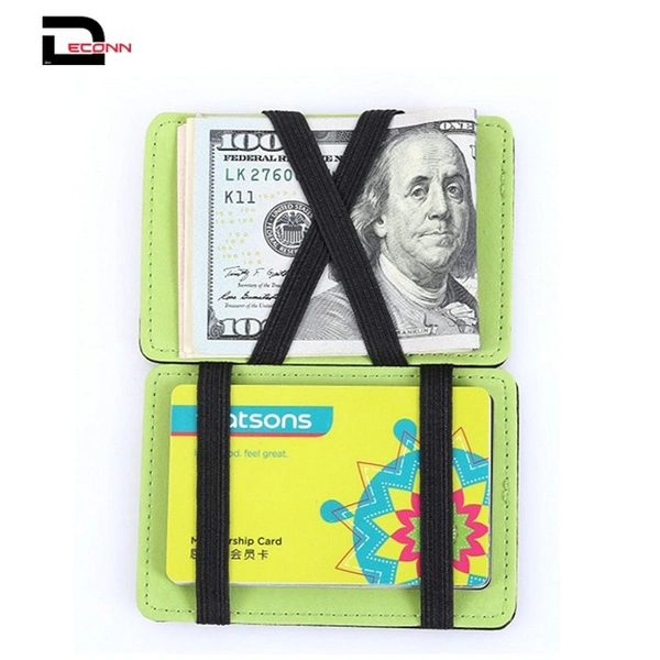  Men's Minimalist  Leather Magic Money Clip Wallet  RFID card holder