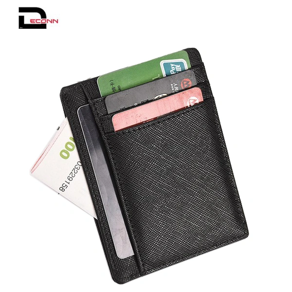  minimalist leather front pocket wallet cardholder with RIFID blocking