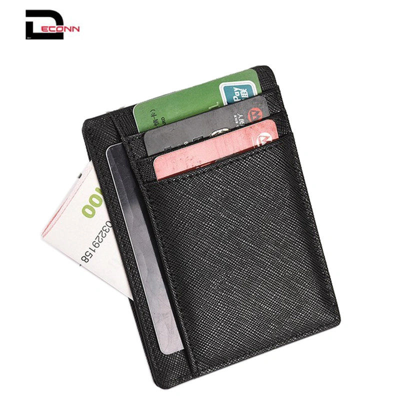  minimalist leather front pocket wallet cardholder with RIFID blocking