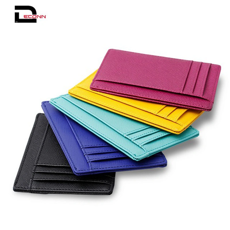  minimalist leather front pocket wallet cardholder with RIFID blocking