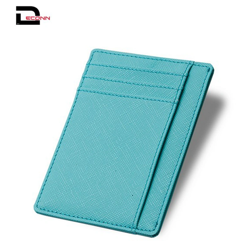  minimalist leather front pocket wallet cardholder with RIFID blocking