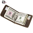  genuine leather credit card holder slim RFID pocket money clip wallet