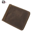  genuine leather credit card holder slim RFID pocket money clip wallet