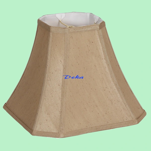 Octangle faux silk lamp shade