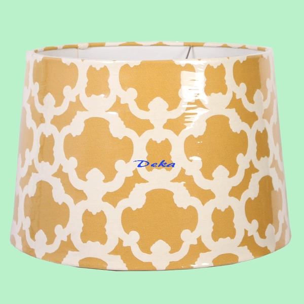 Yellow flocking fabric lamp shade