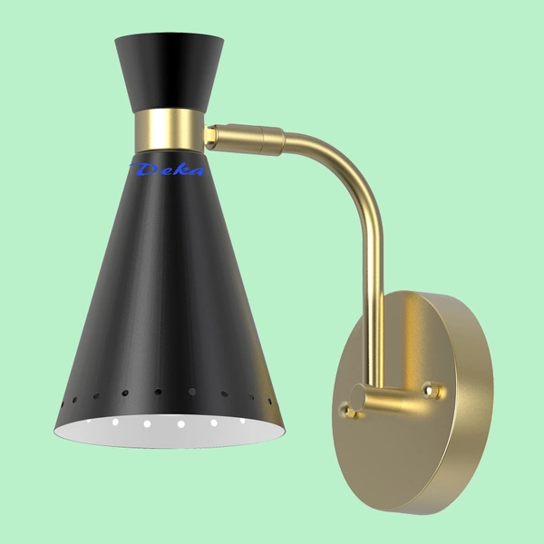 1 light wall light  with trumpet  shade