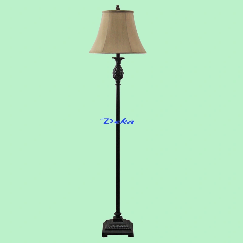 58 inch pineapple black floor lamp with fabric shade
