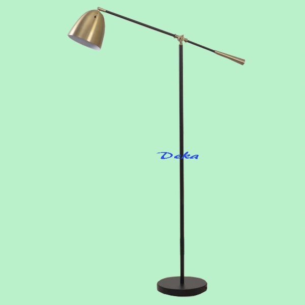 Black and brass counter balance floor lamp