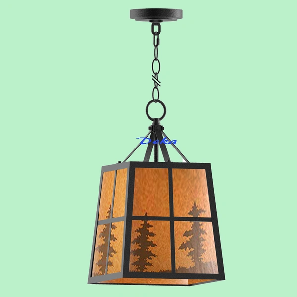 1 light metal  pendant with oiled paper shade