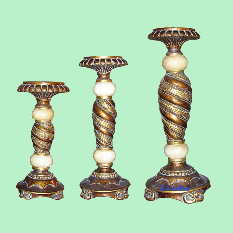 3 Pieces golden candle holder