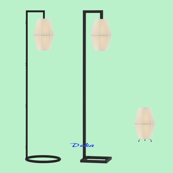 3 Piece black crook lamp set