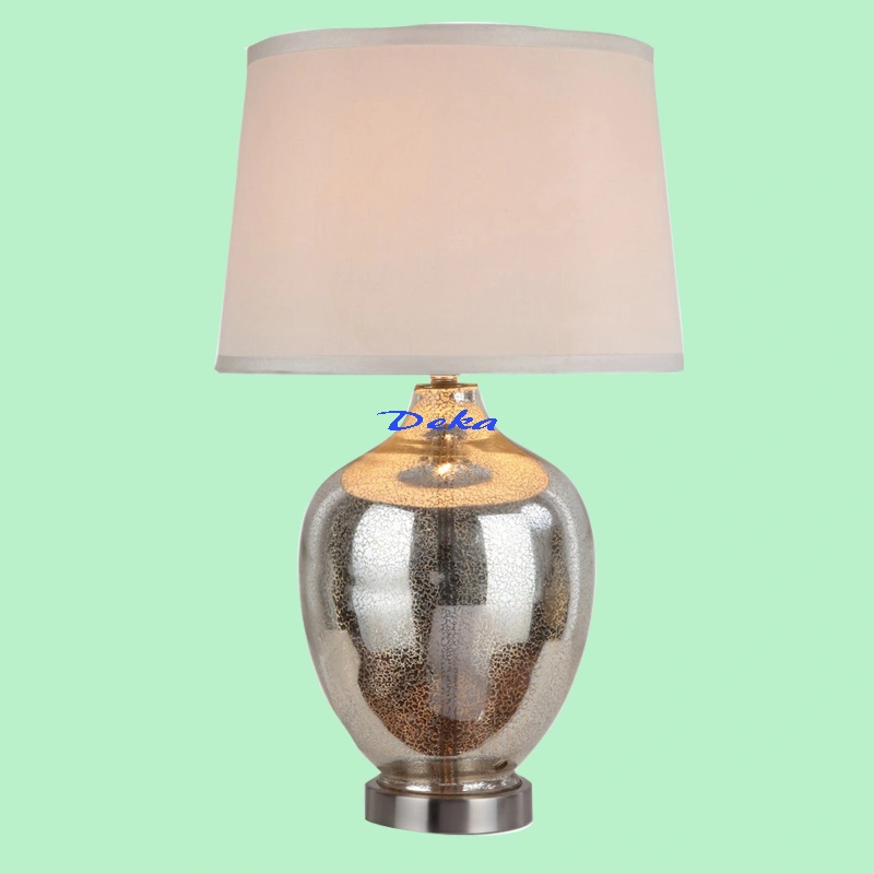 Silver transitional urn glass table lamp