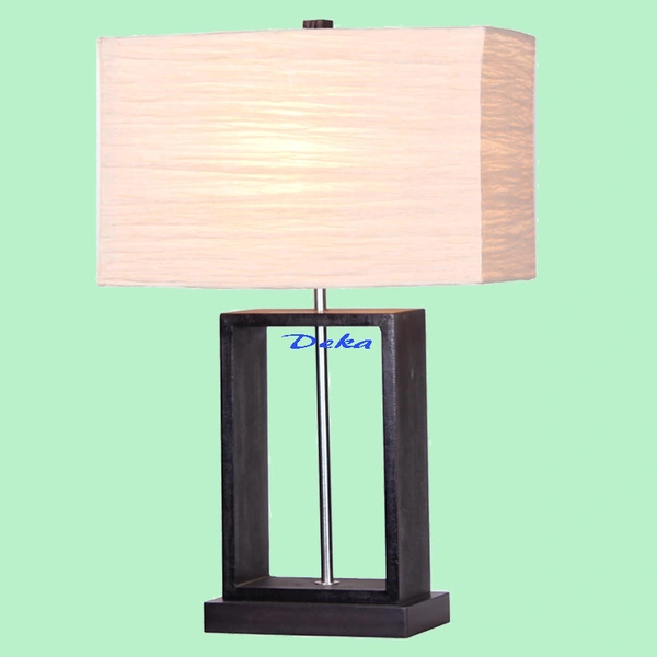 Black door frame table lamp with paper shade