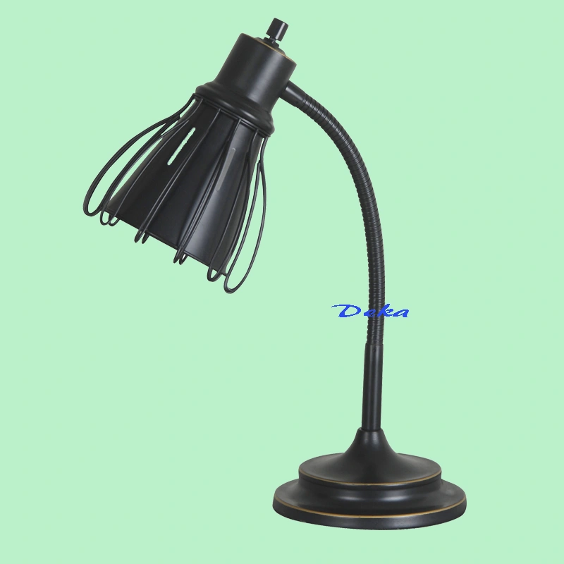 Oil-rubbed bronze caged desk lamp