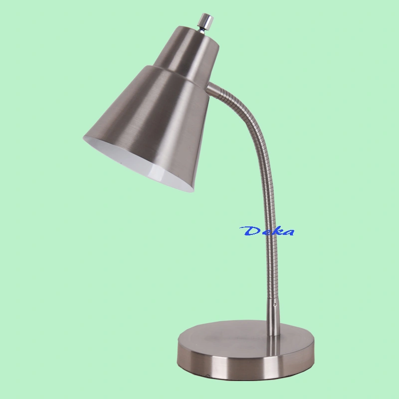 Stepped head brushed nickel desk Lamp