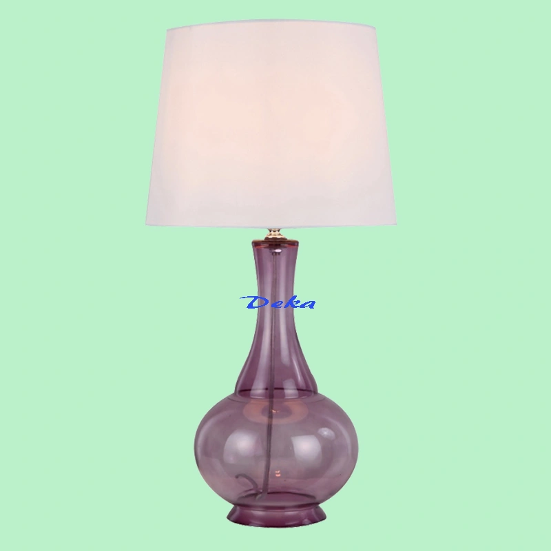 Light pink teadrop glass table lamp