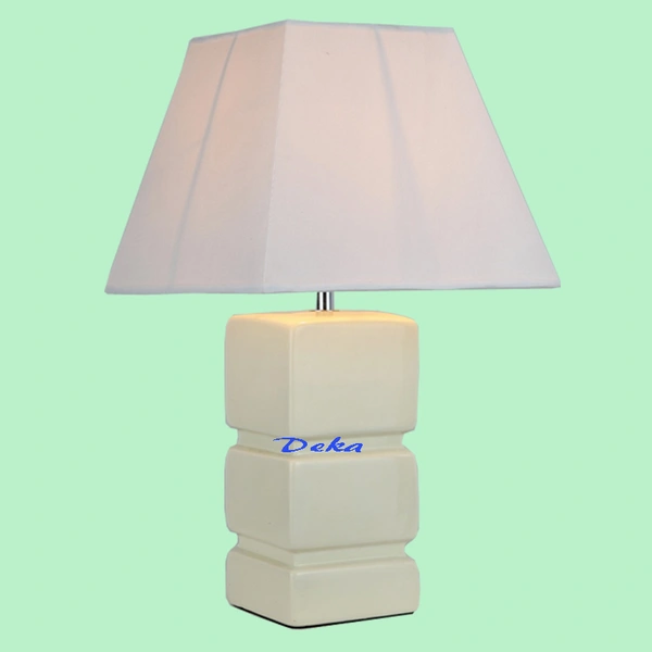 Square milky Jade table lamp