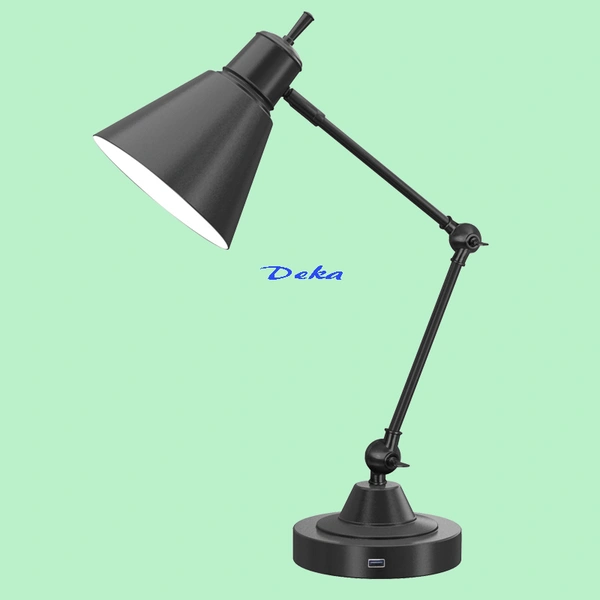 Black metal jointed table lamp