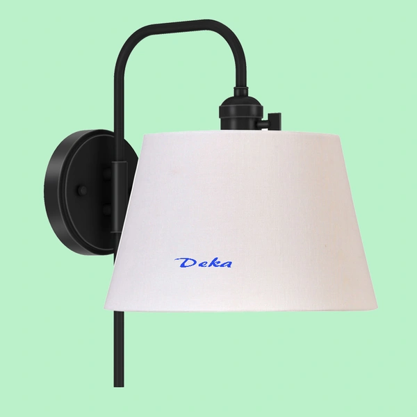 1 light black wall sconce with fabric shade