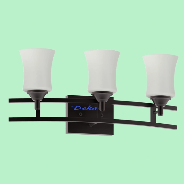 3 lights black vanity with frosted glass shade