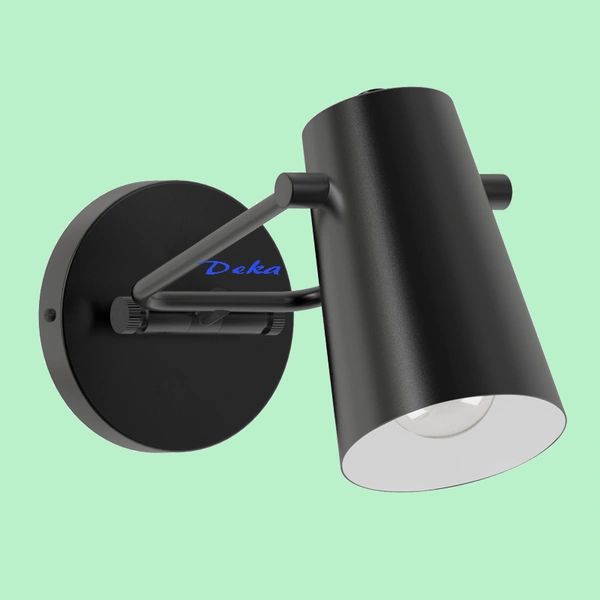 1 light adustable black wall scone