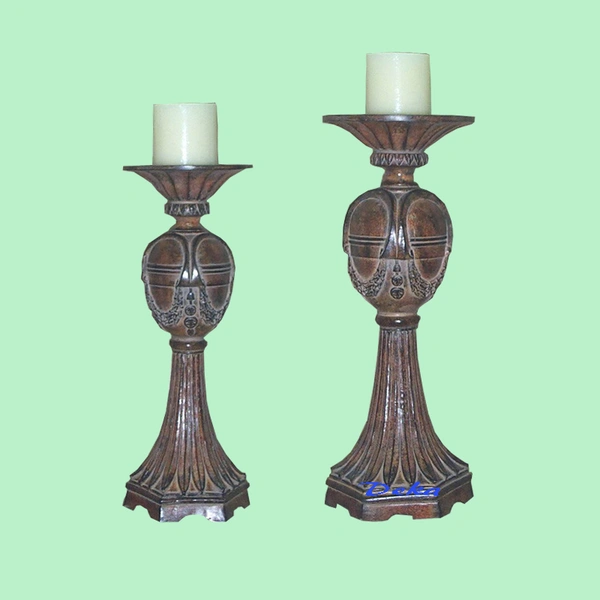 2PCS brown candle holder