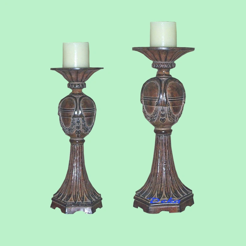2PCS brown candle holder