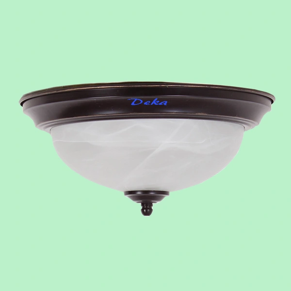 Dark bronze flush mount,glass shade