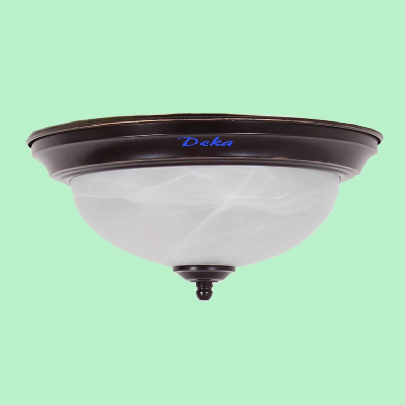 Dark bronze flush mount,glass shade