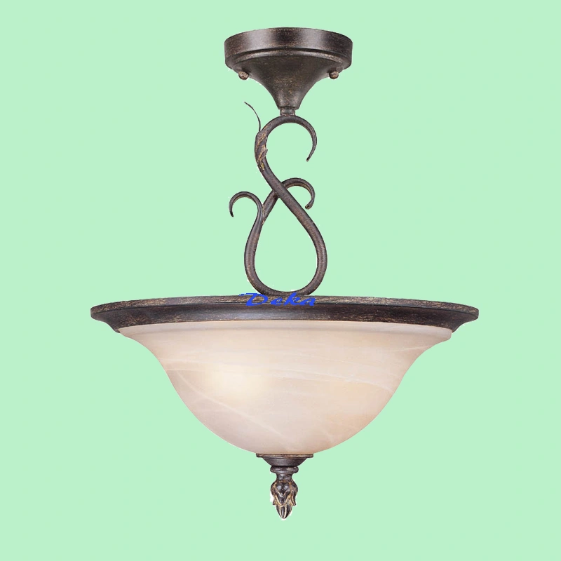 Oil-rubbed bronze metal ceiling light,frosted glass shade