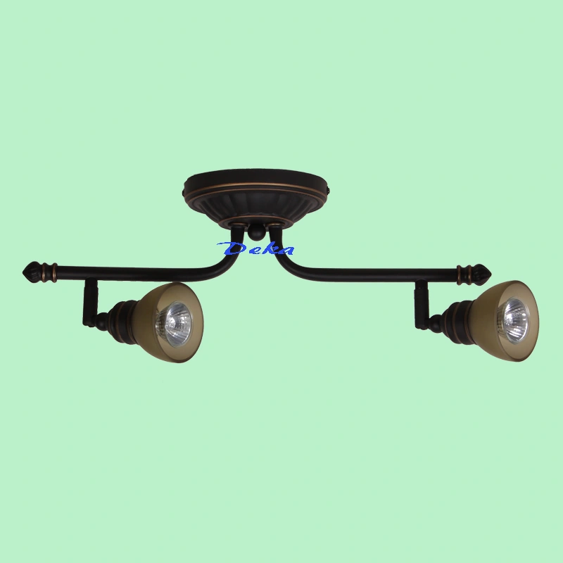 2 lights rubbed bronze metal track