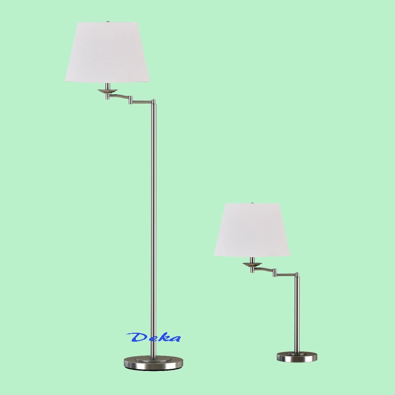 2PCS brushed nickel adjustable lamp set