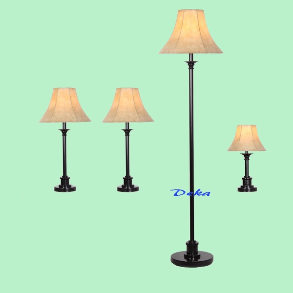 4PCS roman pillar varnish black lamp set