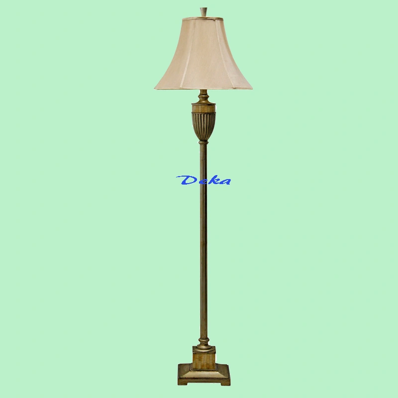 Darkgoldenrod champion cup sytle floor lamp with fabric shade