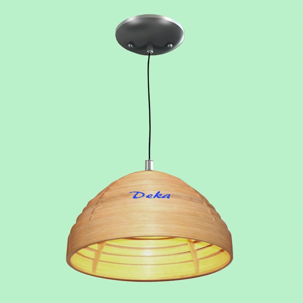 Brushed nickel pendant with paper shade