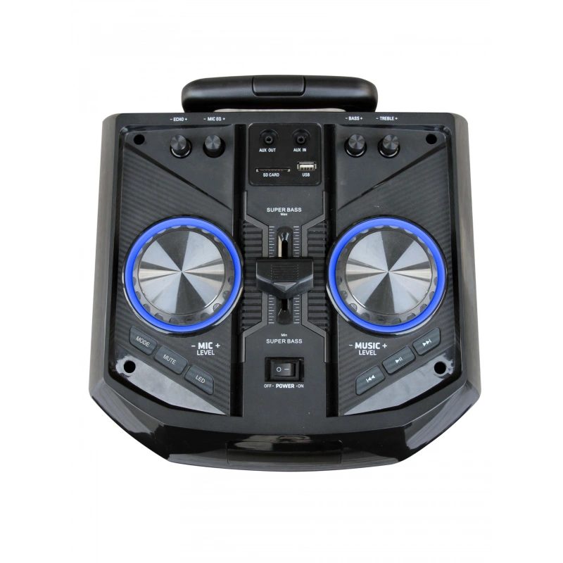 10'' bluetooth powerful bass audio trolley usb bt portable speaker
