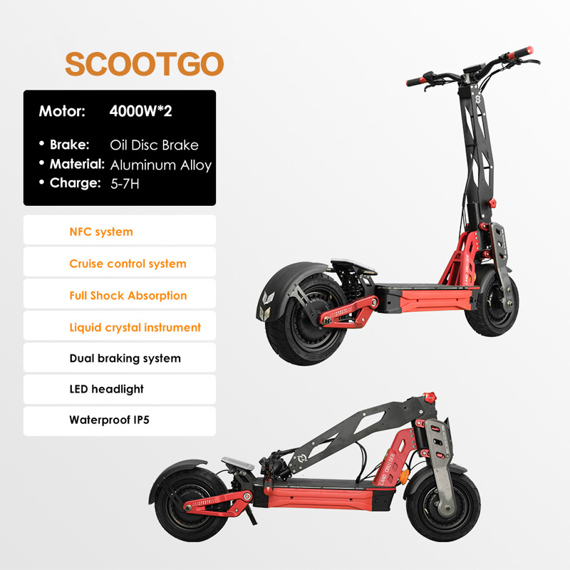 Foldable High-Power E-Scooter | 65km Long Range & IP55 Waterproof