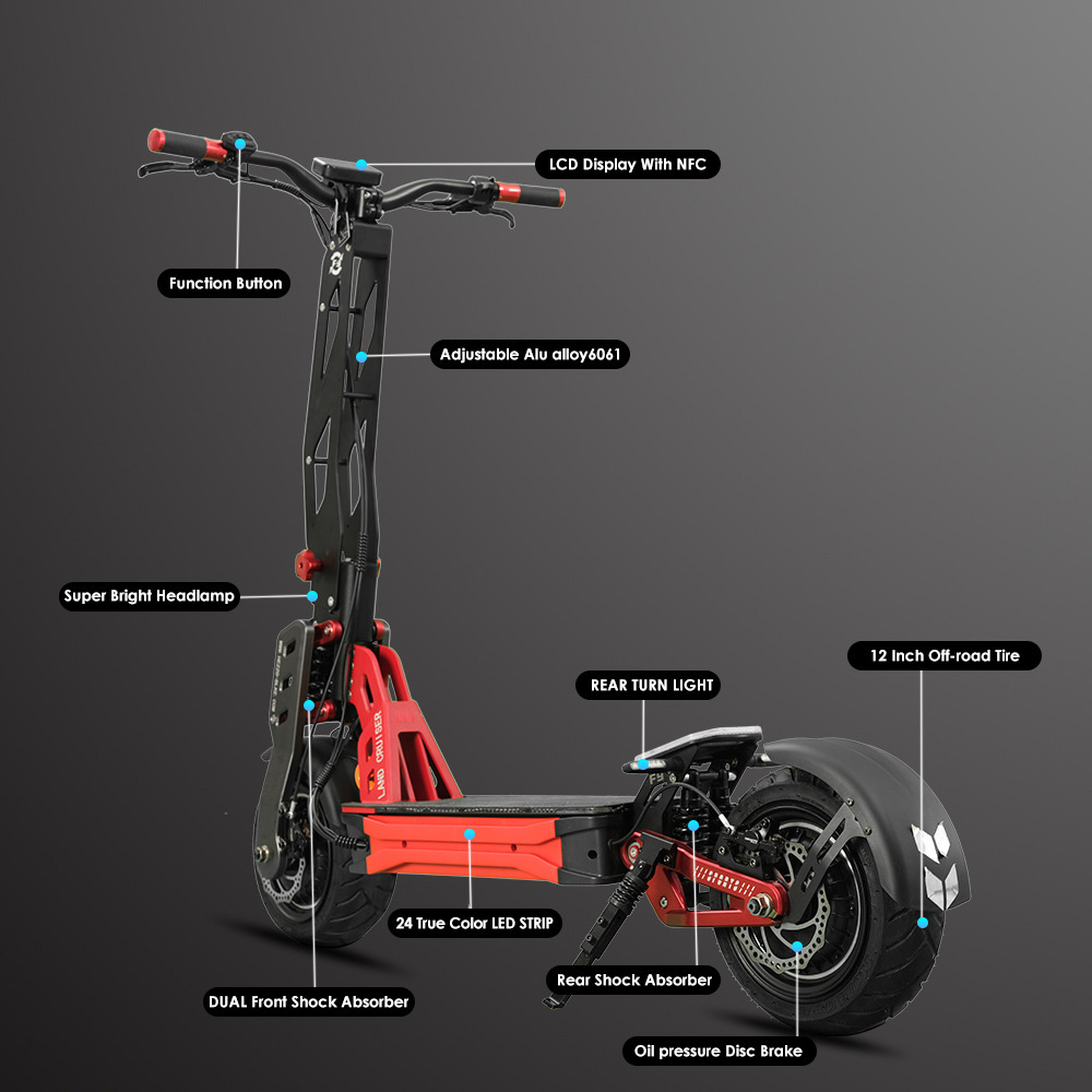 Foldable High-Power E-Scooter | 65km Long Range & IP55 Waterproof