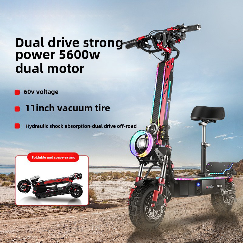 5600W Dual Drive E-Scooter  | 11-Inch Airless Tires | 200kg Load