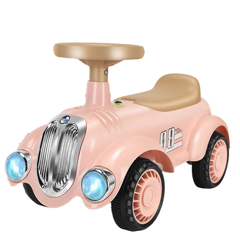 Retro 4-Wheel Kids Balance Bike Music&Lights | Safe & Fun for Ages 2-5