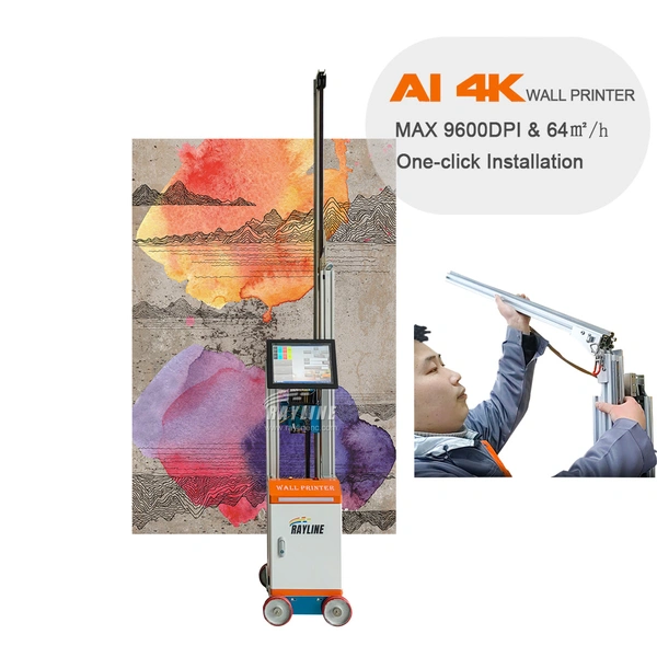 NEW AI 4K Wall Printer 9600DPI 64㎡/h Vertical Wall Printing Machine