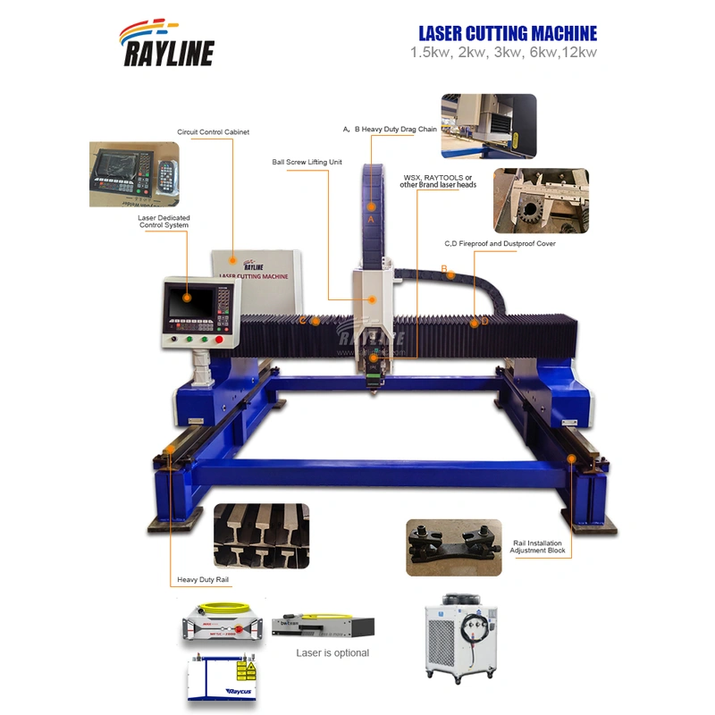 Gantry Structure Laser Cutting Machine Economic Type Fiber Laser Cutting 1500w 2000w 3000w