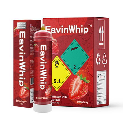 Wholesale Eavinwhip™ 0.95L Strawberry Flavor Cream Chargers 640g Nitrous Oxide Tank 640g Strawberry Flavor Gas Cylinder 