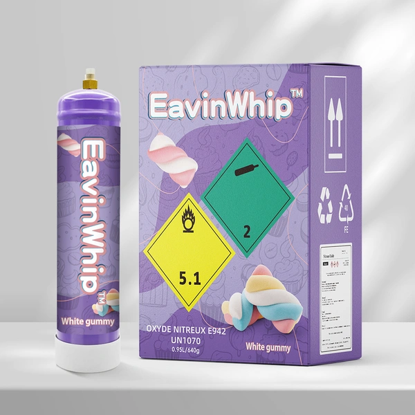 Highest Selling High Quality 640g White Gummy Flavor Gas Cylinder 