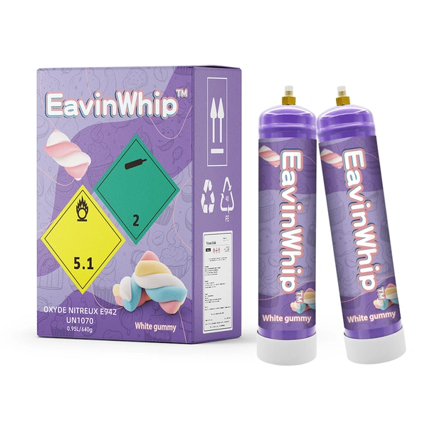 Highest Selling High Quality 640g White Gummy Flavor Gas Cylinder 